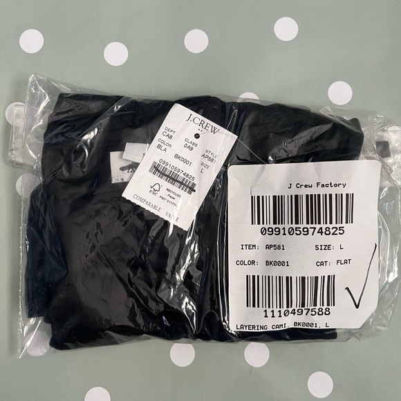 J. Crew Factory Layering cami AP581 Black L - Picture 6 of 6